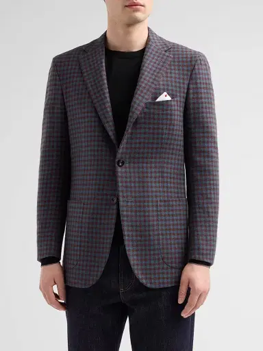Kiton Men's Checked Cashmere Sport Coat - Green - Size 44 | Thumbnail 4