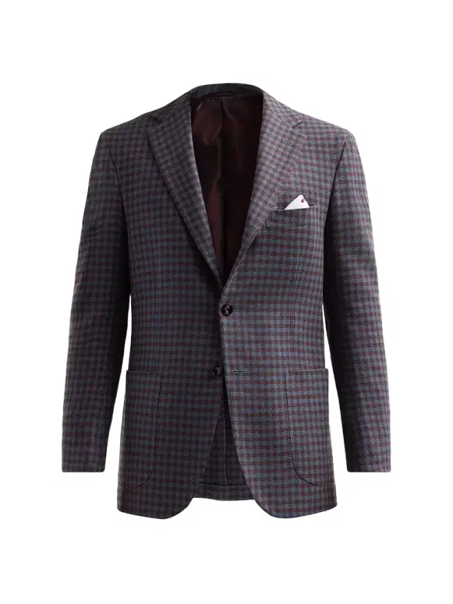 Kiton Men's Checked Cashmere Sport Coat - Green