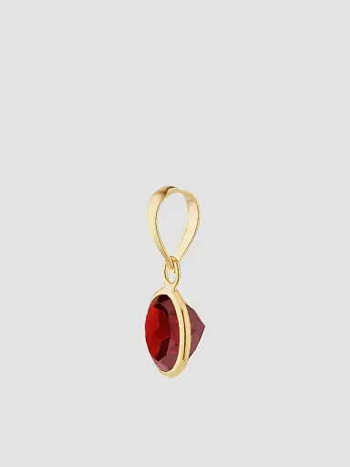 Oradina Women's 14K Yellow Gold Vivid Round Pendant Charm - Garnet Gold | Thumbnail 6