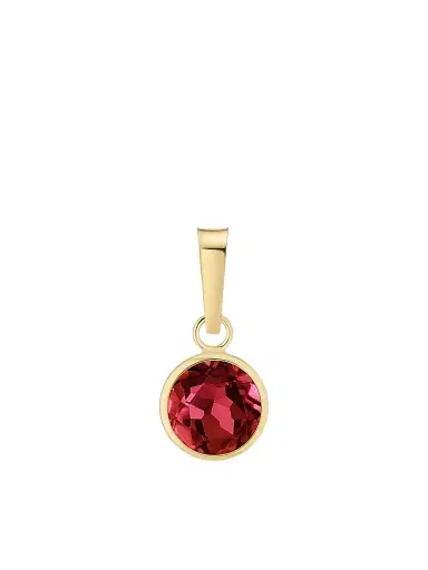 Oradina Women's 14K Yellow Gold Vivid Round Pendant Charm - Garnet Gold | Thumbnail 1