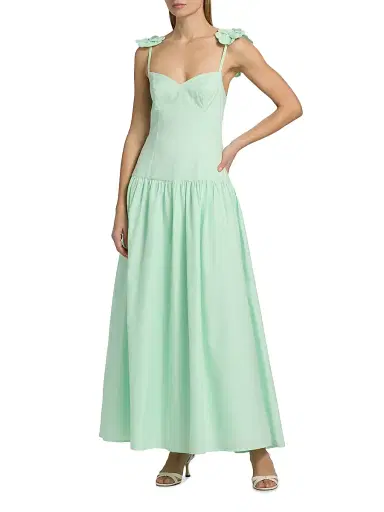 Peixoto Women's Audrey Cotton Flower Maxi Dress - Summer Green - Size Large | Thumbnail 2