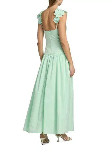 Peixoto Women's Audrey Cotton Flower Maxi Dress - Summer Green - Size Large | Thumbnail 5