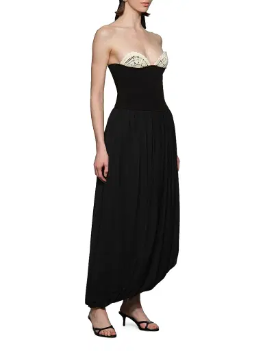 Et Ochs Women's Noa Strapless Assymetric Maxi Dress - Black Ivory - Size 12 | Thumbnail 4