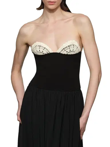 Et Ochs Women's Noa Strapless Assymetric Maxi Dress - Black Ivory - Size 12 | Thumbnail 6