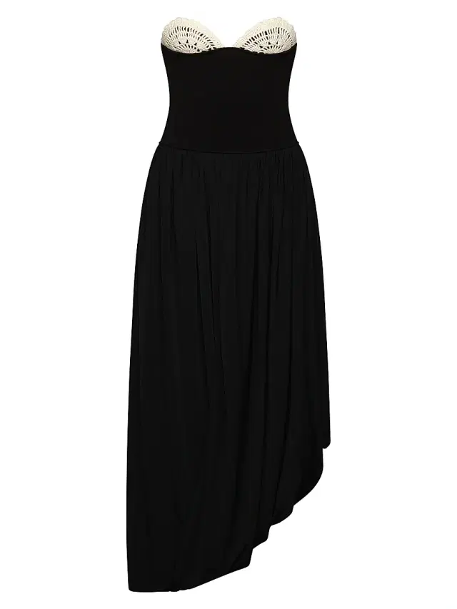 Women's Noa Strapless Assymetric Maxi Dress - Black