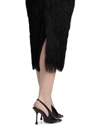 Lapointe Women's Metallic Fringe Midi-Skirt - Black - Size 14 | Thumbnail 6 Lapointe Women's Metallic Fringe Midi-Skirt - Black - Size 14 | Thumbnail 6