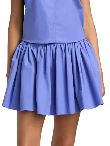 Brandon Maxwell Women's The Hadley Shirred Miniskirt - French Blue - Size 8 | Thumbnail 3