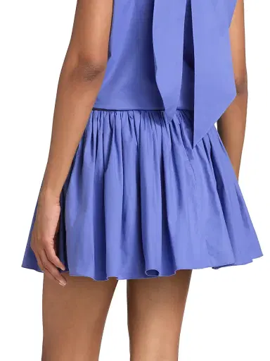 Brandon Maxwell Women's The Hadley Shirred Miniskirt - French Blue - Size 8 | Thumbnail 5