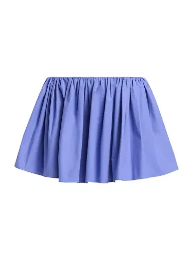 Brandon Maxwell Women's The Hadley Shirred Miniskirt - French Blue - Size 8 | Thumbnail 1