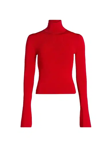 Brandon Maxwell Women's The Dawson Turtleneck Top - Red - Size XS | Thumbnail 1