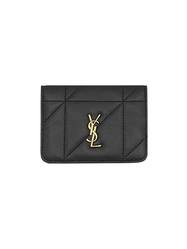 Saint Laurent Women's Jamie Bi-Fold Card Case in Lambskin - Black