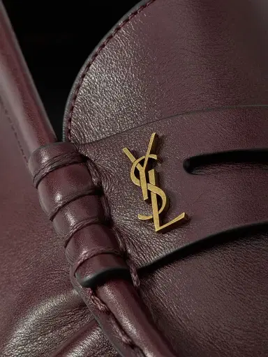 Saint Laurent Men's Le Loafers Supple in Smooth Leather - Helios Bordeaux - Size 12.5 | Thumbnail 4