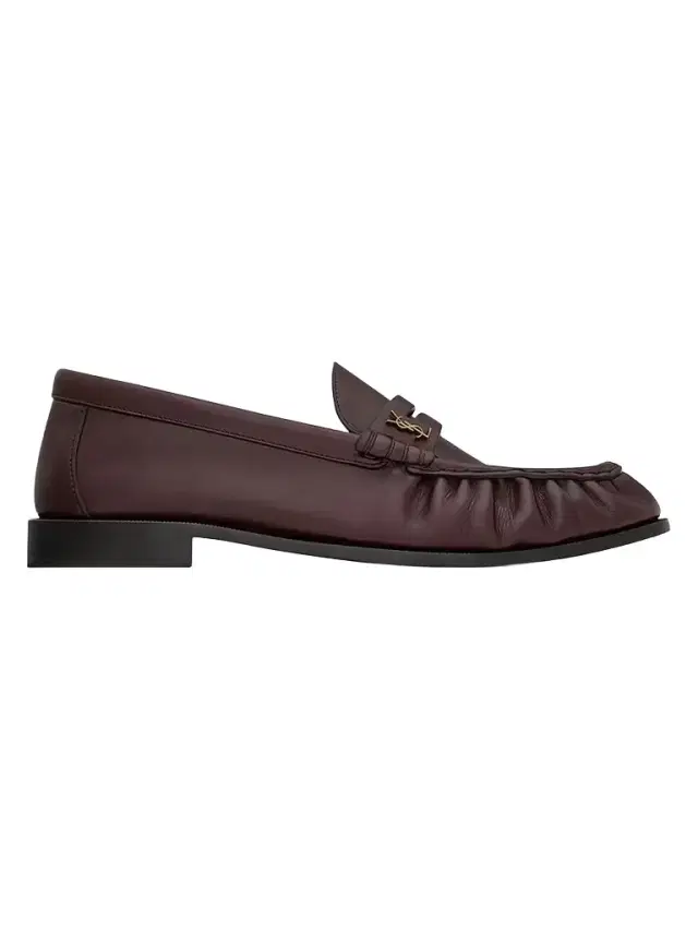 Saint Laurent Men's Le Loafers Supple in Smooth Leather - Helios Bordeaux