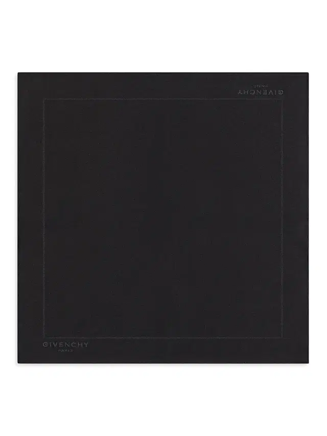 Givenchy Men's Paris Pocket Square in Silk Jacquard - Black