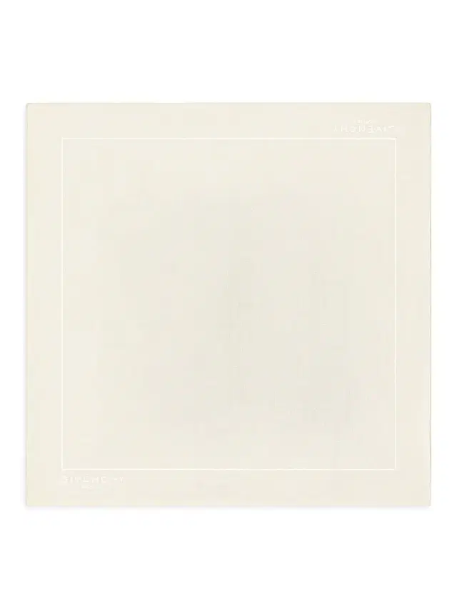 Givenchy Men's Paris Pocket Square in Silk Jacquard - Off White