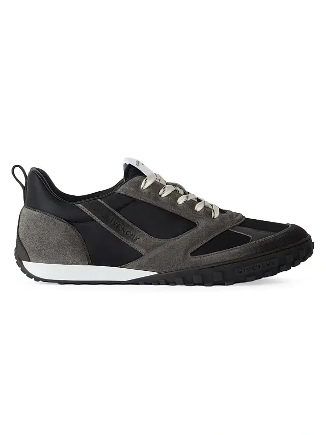 Givenchy Men's Glide Sneakers in Nylon and Suede - Grey Black