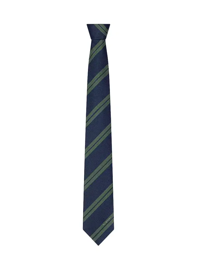 Givenchy Men's Double Stripes Tie in Silk Gros Grain - Navy Green