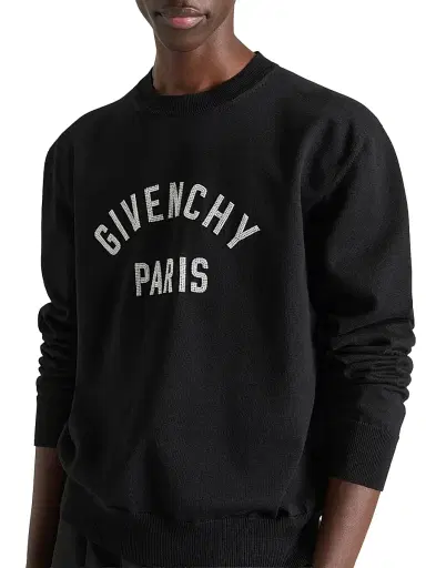Givenchy Men's Sweater in Knit with Pearl Embroidery - Black - Size XXL | Thumbnail 4 Givenchy Men's Sweater in Knit with Pearl Embroidery - Black - Size XXL | Thumbnail 4