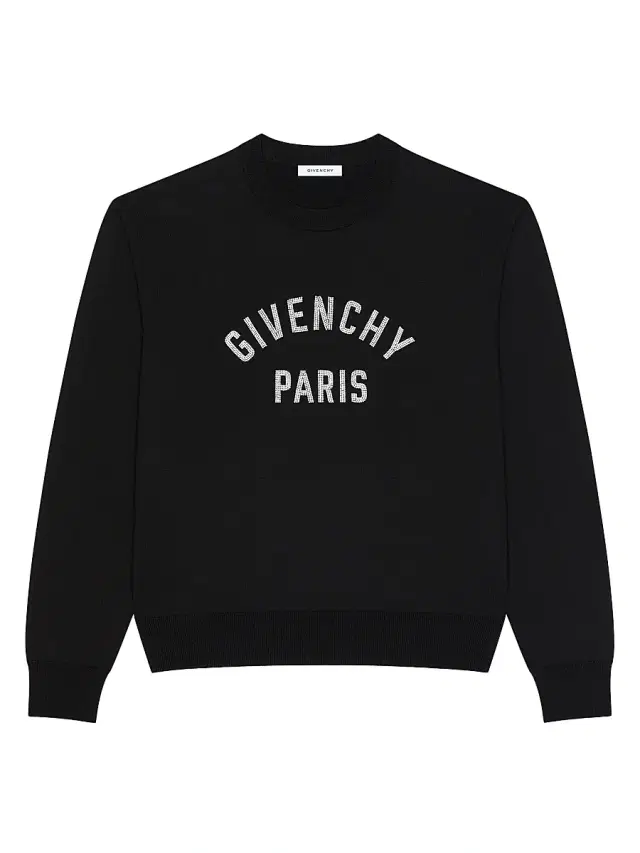 Men's Sweater in Knit with Pearl Embroidery - Black