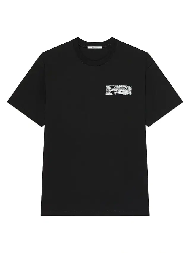 Givenchy Men's T-Shirt in Cotton with Paint Print - Black