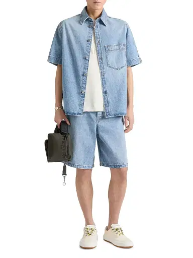 Givenchy Men's Couture Seam Shirt in Denim - Light Blue | Thumbnail 2