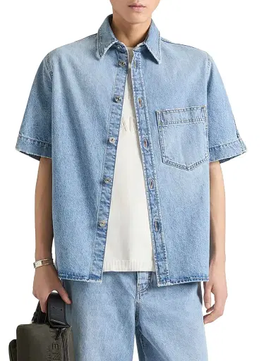 Givenchy Men's Couture Seam Shirt in Denim - Light Blue | Thumbnail 3