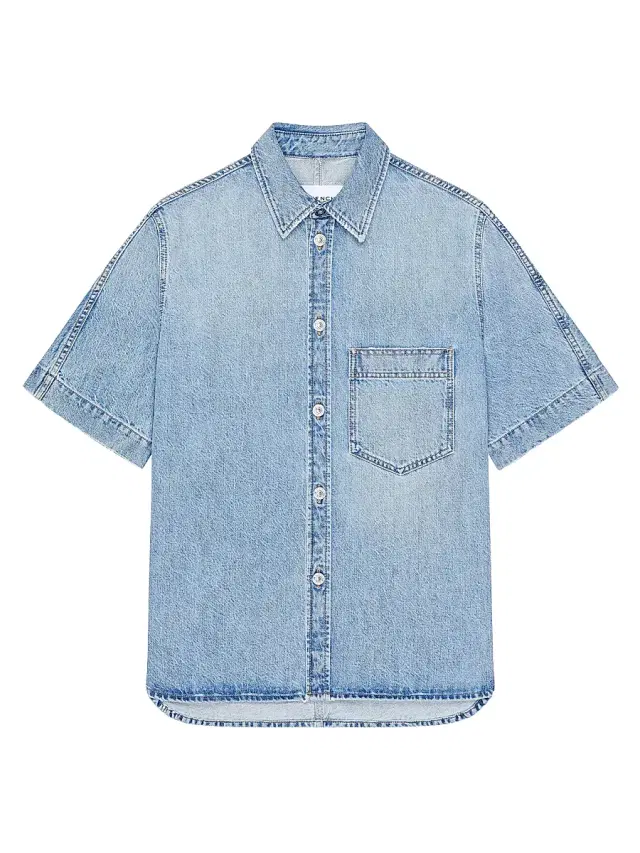 Givenchy Men's Couture Seam Shirt in Denim - Light Blue