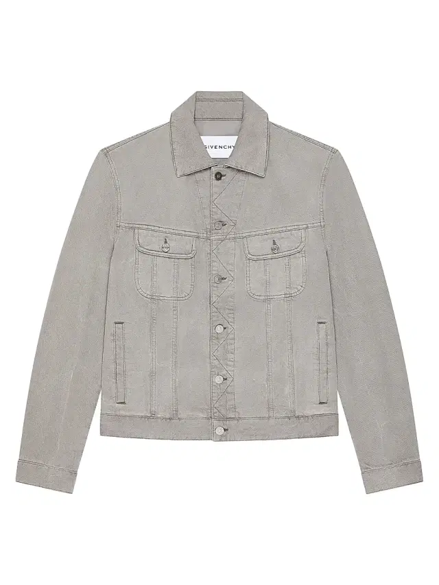 Givenchy Men's Jacket in Denim with Crease Effect - Cloud Grey