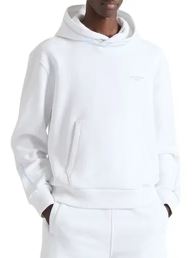 Givenchy Men's Couture Seam Hoodie in Fleece - White - Size XXL | Thumbnail 4
