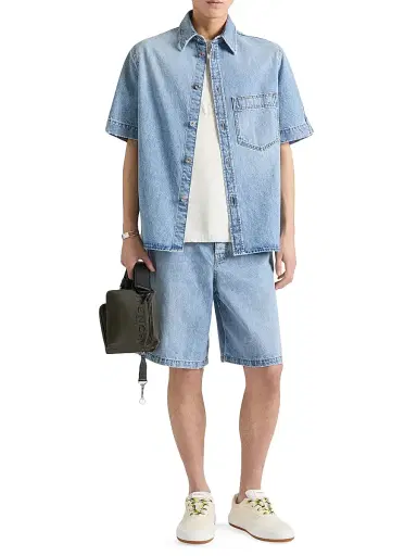 Givenchy Men's Couture Seam Bermuda Shorts in Denim - Light Blue | Thumbnail 2 Givenchy Men's Couture Seam Bermuda Shorts in Denim - Light Blue | Thumbnail 2