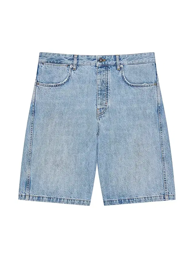 Givenchy Men's Couture Seam Bermuda Shorts in Denim - Light Blue