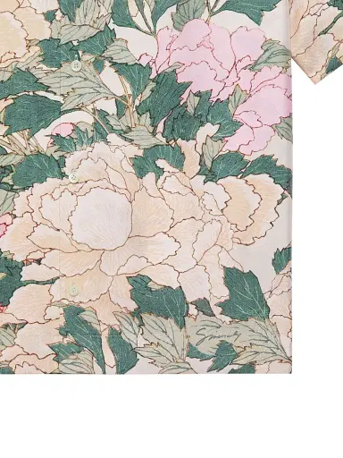 Givenchy Men's Shirt in Silk with Pastel Flowers Print - Beige Green - Size XXL | Thumbnail 5 Givenchy Men's Shirt in Silk with Pastel Flowers Print - Beige Green - Size XXL | Thumbnail 5