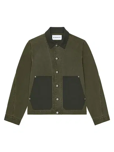 Givenchy Men's Overshirt in Denim - Dark Khaki | Thumbnail 1