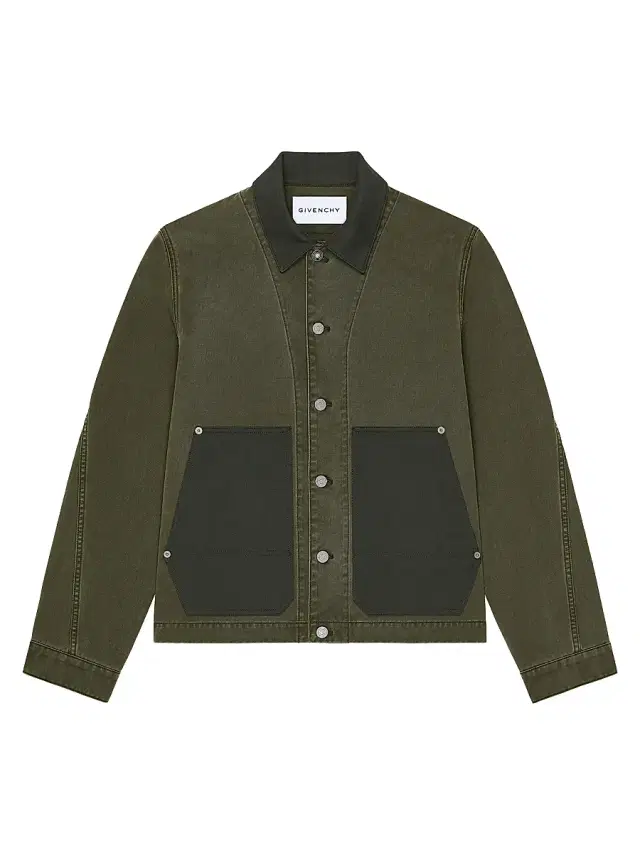 Givenchy Men's Overshirt in Denim - Dark Khaki