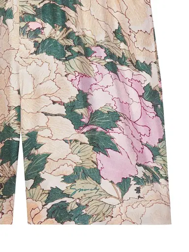Givenchy Men's Bermuda Shorts in Silk with Pastel Flowers Print - Beige Green - Size XXL | Thumbnail 5