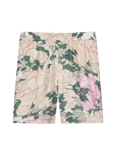 Givenchy Men's Bermuda Shorts in Silk with Pastel Flowers Print - Beige Green - Size XXL | Thumbnail 1