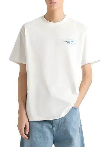 Givenchy Men's T-Shirt in Cotton with Paint Print | Thumbnail 3