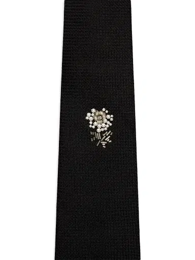 Givenchy Men's Tie in Silk Jacquard with Pearls and Beads Embroidery | Thumbnail 2 Givenchy Men's Tie in Silk Jacquard with Pearls and Beads Embroidery | Thumbnail 2