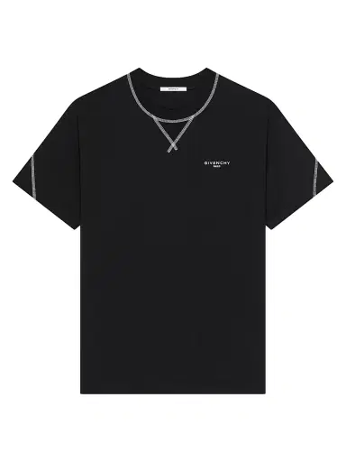 Givenchy Men's Couture Seam T-Shirt in Cotton with Embroidery - Black - Size XXL | Thumbnail 1