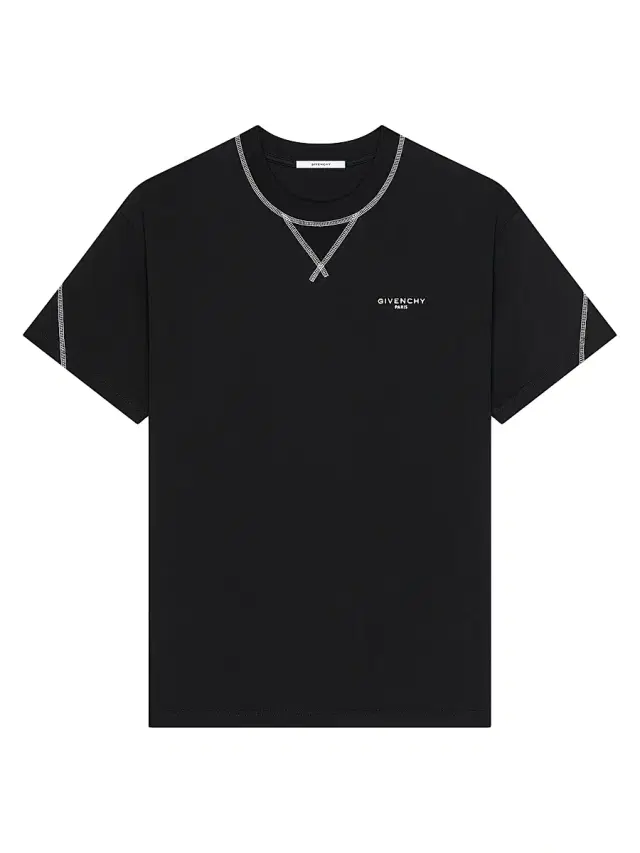 Givenchy Men's Couture Seam T-Shirt in Cotton with Embroidery - Black