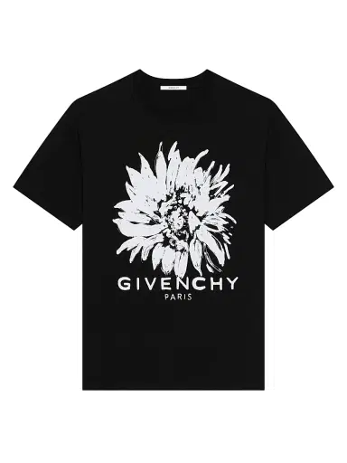 Givenchy Men's T-Shirt in Cotton with Sunflower Print - Black - Size XXL | Thumbnail 1 Givenchy Men's T-Shirt in Cotton with Sunflower Print - Black - Size XXL | Thumbnail 1