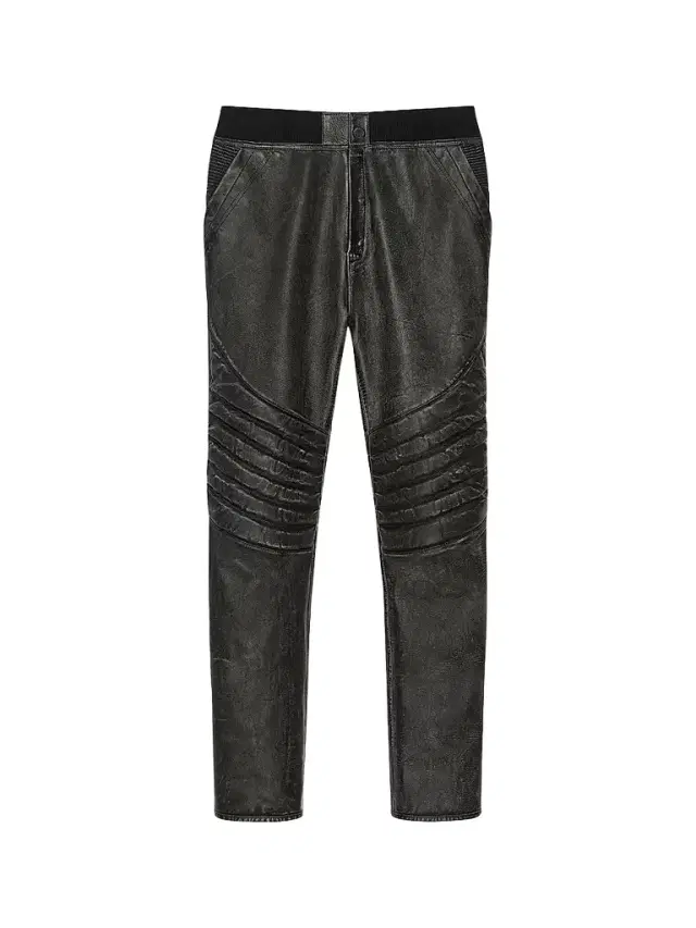 Givenchy Men's Slim Fit Biker Pants in Leather - Faded Black