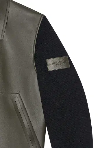 Givenchy Men's Mix Material Blouson Jacket with Paris Patch - Khaki - Size 46 | Thumbnail 5 Givenchy Men's Mix Material Blouson Jacket with Paris Patch - Khaki - Size 46 | Thumbnail 5