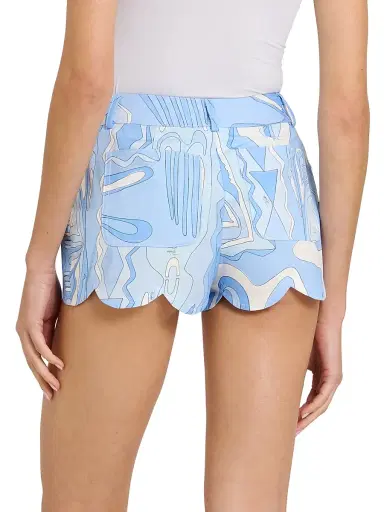 PUCCI Women's L'Alba Printed Cotton Regular-Fit Shorts - Pale Blue | Thumbnail 5 PUCCI Women's L'Alba Printed Cotton Regular-Fit Shorts - Pale Blue | Thumbnail 5