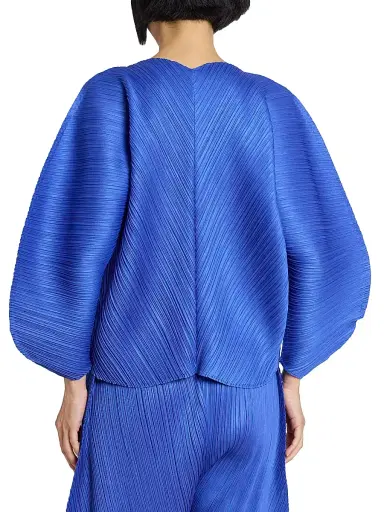 Pleats Please Issey Miyake Women's Coast Pleated Blouse - Blue | Thumbnail 5