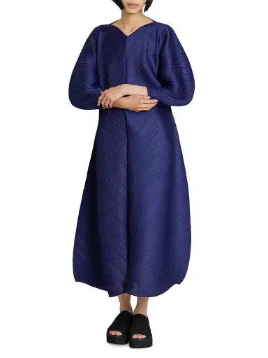 Pleats Please Issey Miyake Women's Coast Pleated Midi-Dress | Thumbnail 2 Pleats Please Issey Miyake Women's Coast Pleated Midi-Dress | Thumbnail 2
