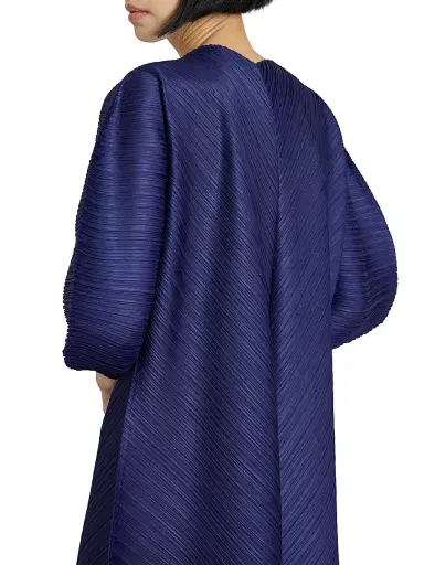Pleats Please Issey Miyake Women's Coast Pleated Midi-Dress - Navy - Size Large | Thumbnail 6