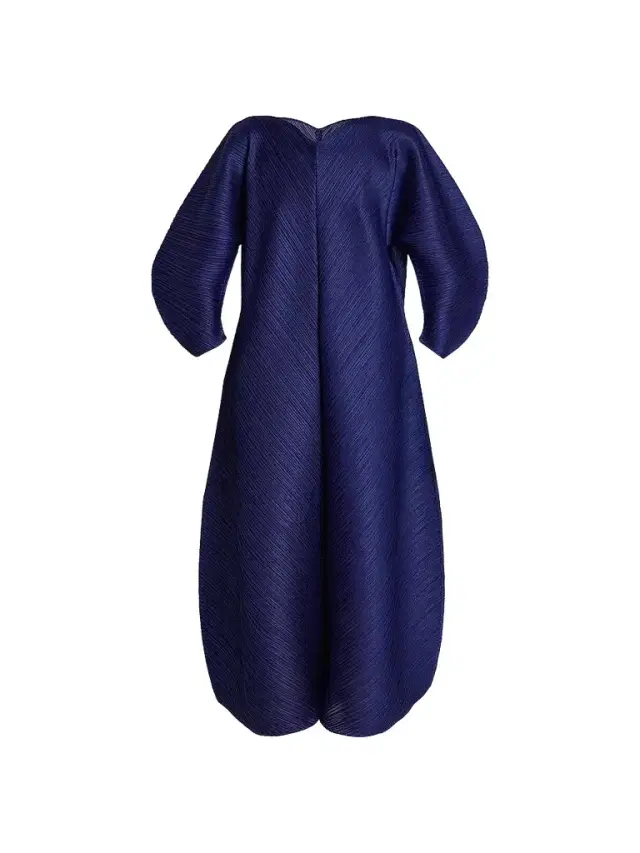 Pleats Please Issey Miyake Women's Coast Pleated Midi-Dress - Navy