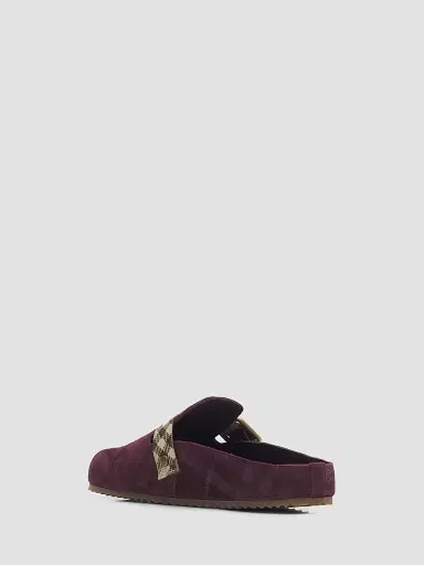 Burberry Women's Check Suede Urchin Clogs | Thumbnail 4 Burberry Women's Check Suede Urchin Clogs | Thumbnail 4