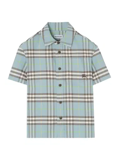 Burberry Baby Boy's, Little Boy's & Boy's Check Cotton Oxford Shirt - Misty Blue - Size 8 | Thumbnail 1